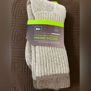 REI brand unisex, hiking socks.